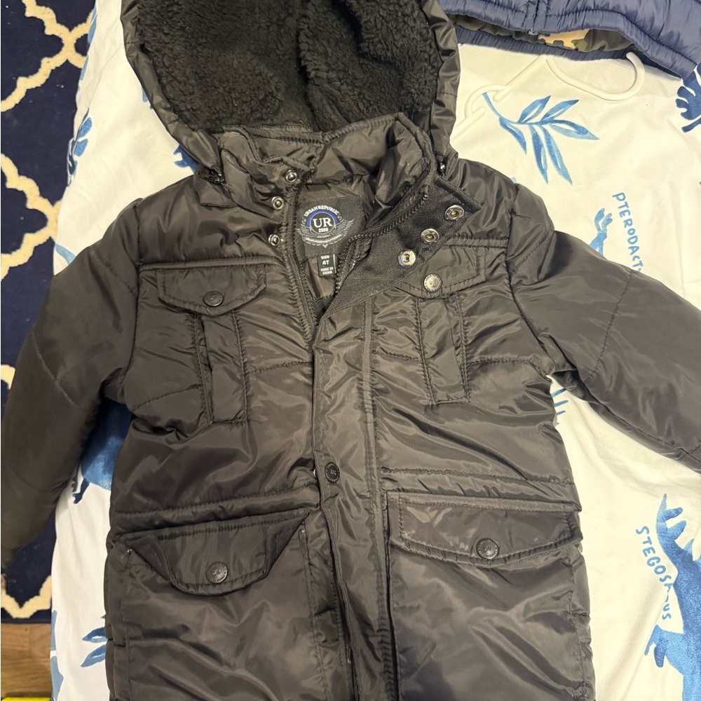 Urban Republic Charcoal Hooded Puffer Jacket